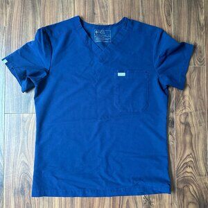 Figs Mens Navy Blue Leon Classic Three-Pocket Scrub Top